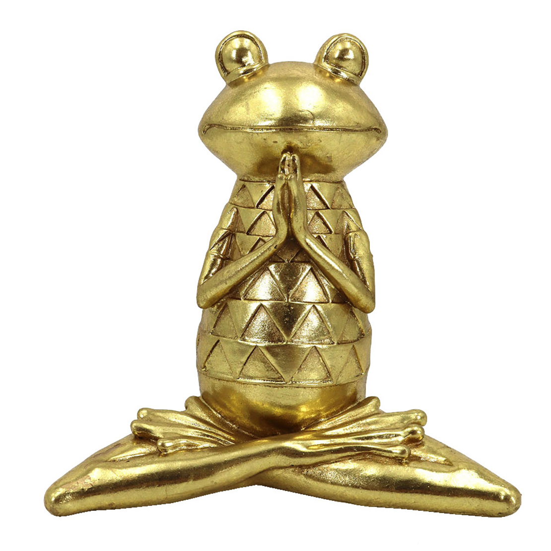 YOGA FROGIE 3 DECO FROG POLYRESIN GOLD 18x10,8xH19