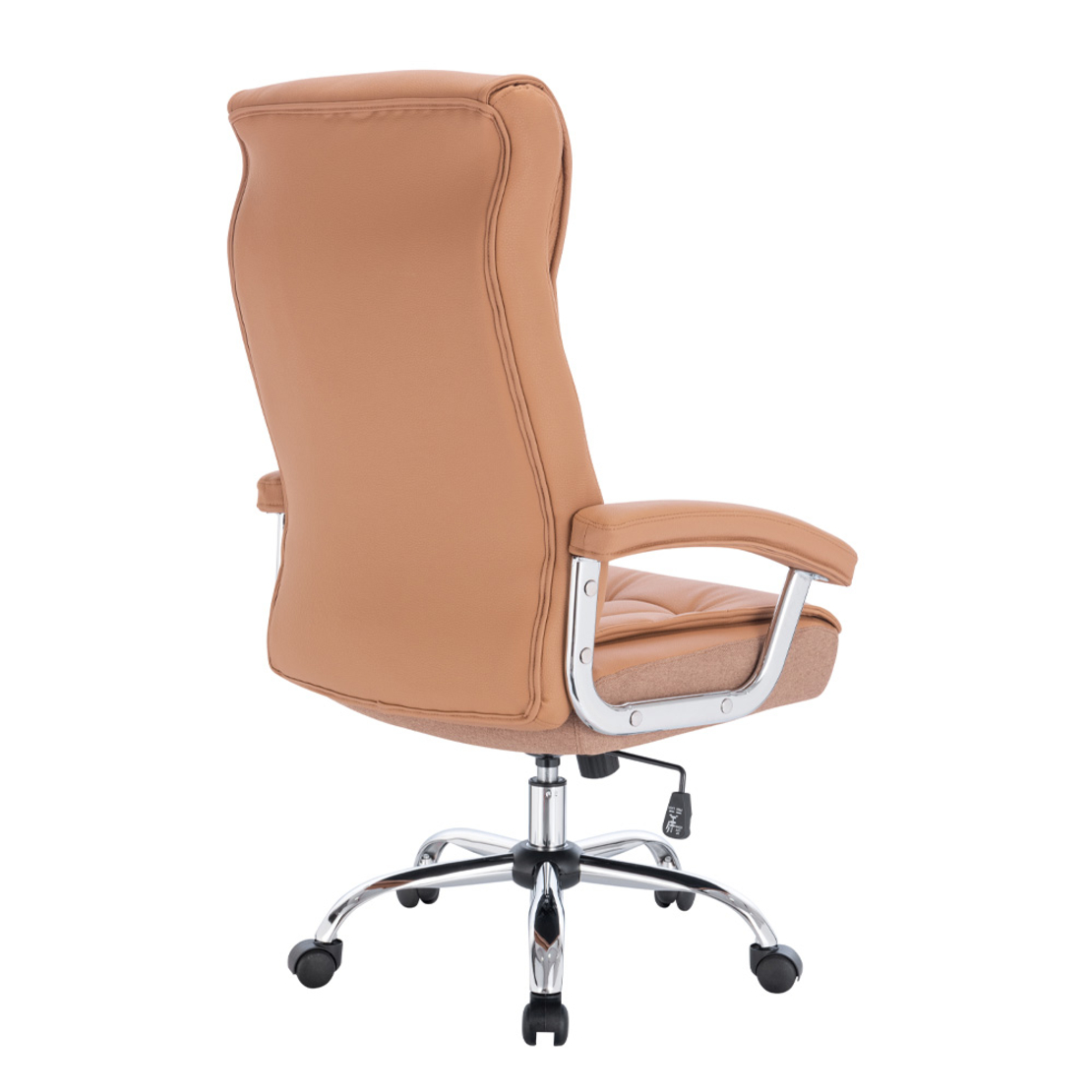 COMFY CHAIR DESK FABRIC CAMEL METAL CHROME 66,5x67