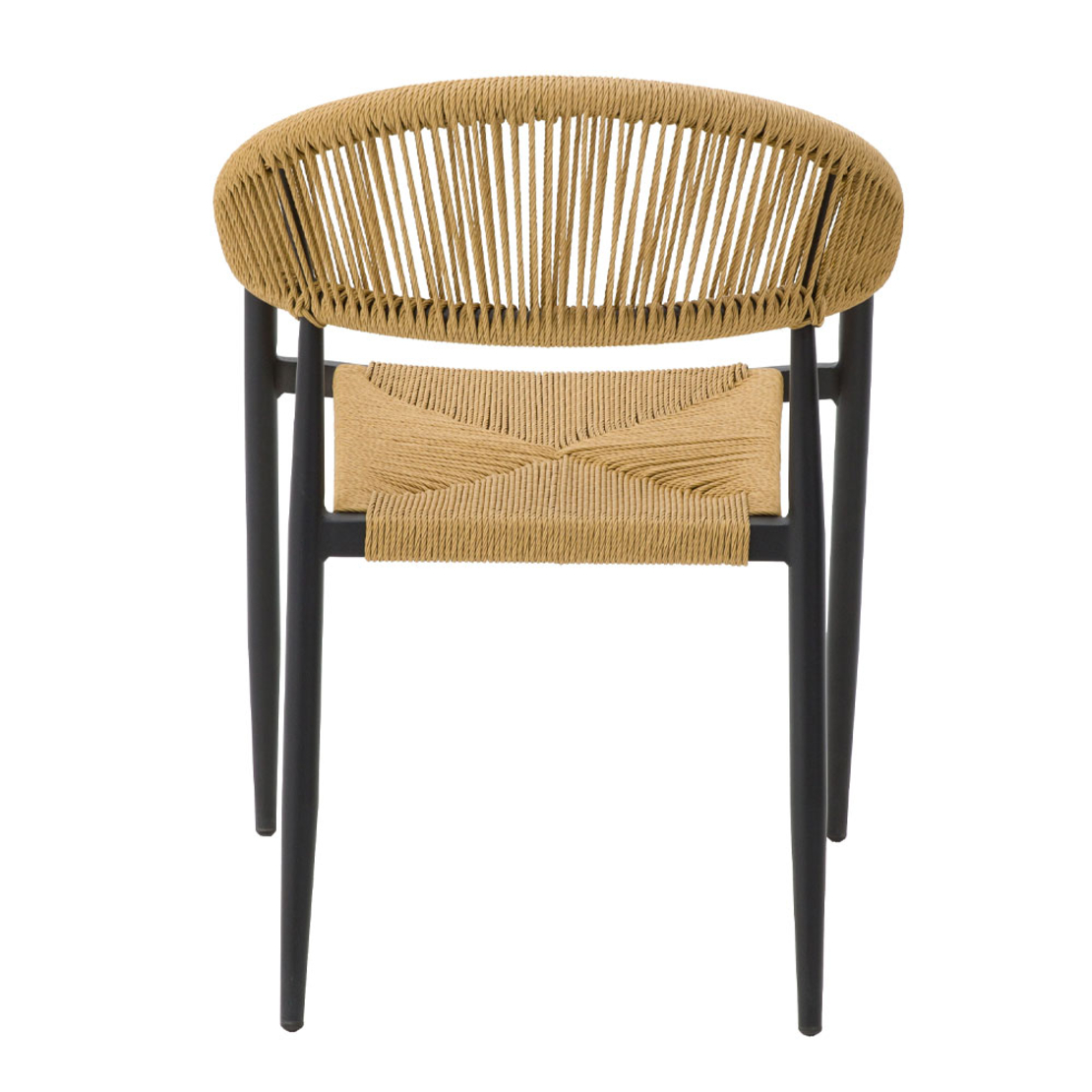 MEZZA LUNA ARMCHAIR ALUMINIUM BLACK NATURAL 56x55xH78cm PRC