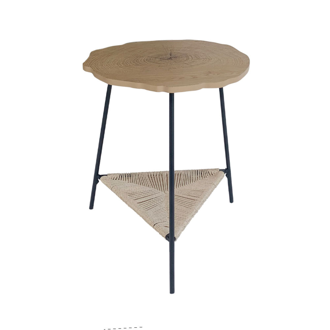TREE SIDE TABLE CHIPBOARD WITH MELAMINE CARTA NATURAL METAL BLACK 46x46xH52cm E1 PRC