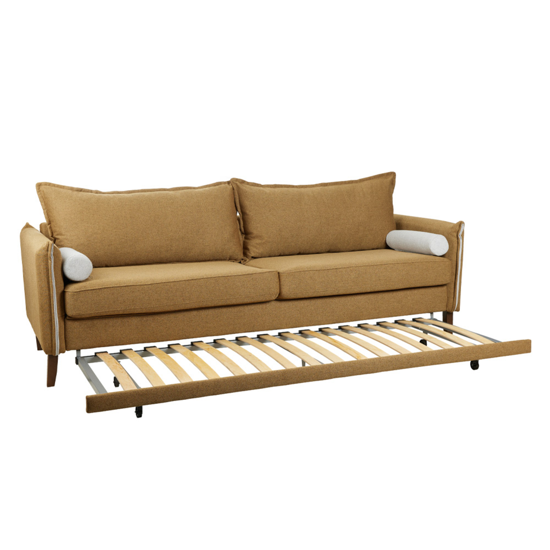 COMMODO SOFA BED 3SEAT EASY CLEAN FABRIC CAMEL BEIGE E1 EU