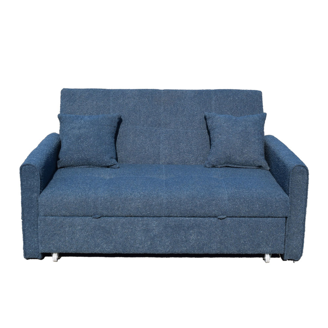 DUAL SOFA BED 2SEAT FABRIC BLUE E1 PRC
