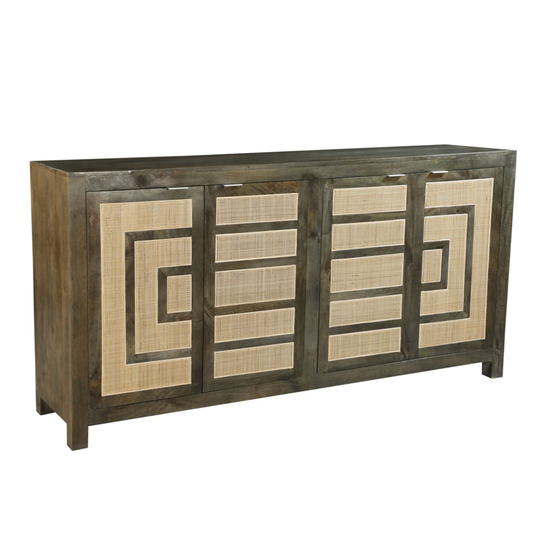 MAIANDROS SIDEBOARD WOOD MANGO BROWN DARK NATURAL CANE 200x46xH102cm IN