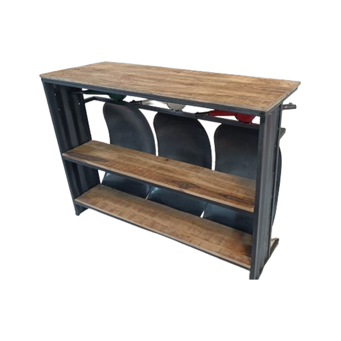 VESPA CONSOLE METAL GREEN WHITE RED WOOD MANGO 138x52xH100cm IN