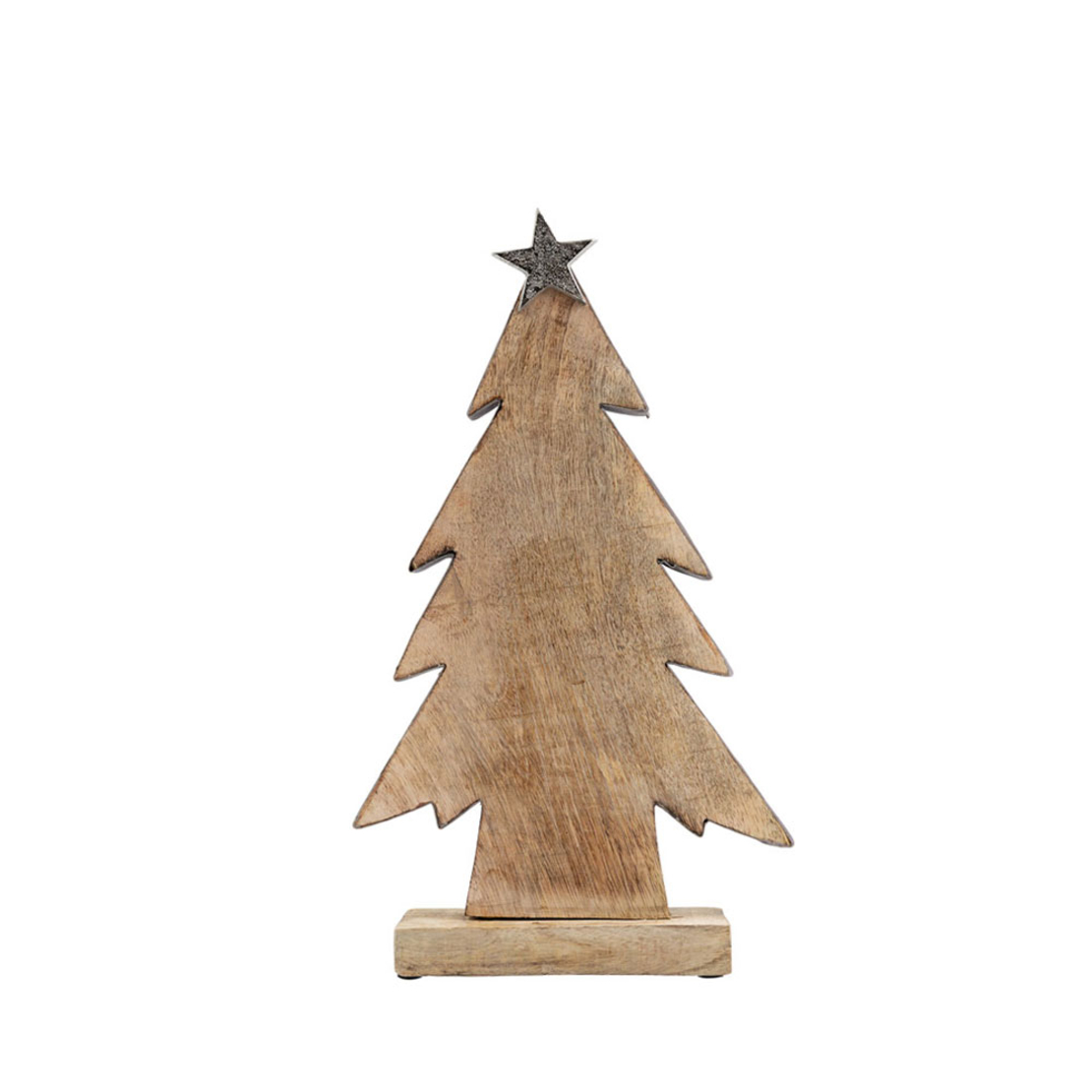 XMAS NATALE 2 TREE WOOD NATURAL GREY 17x7xH30cm IN