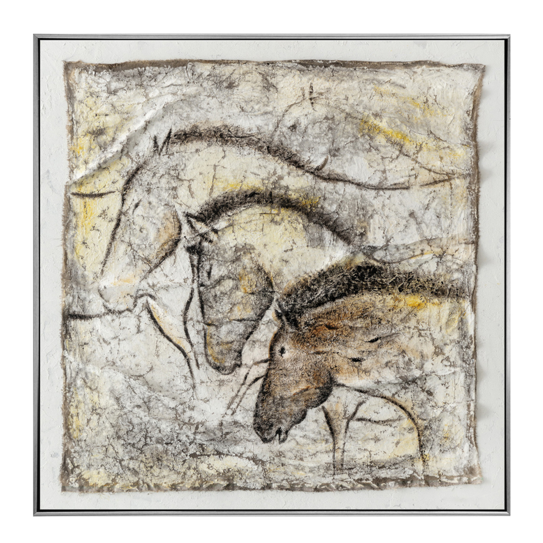 BRAVERY PAINTING CANVAS MULTICOLOR WOOD FRAME SILV