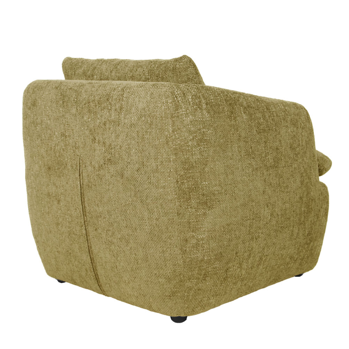 SQUARE ARMCHAIR FABRIC OLIVE GREEN LIGHT PRC