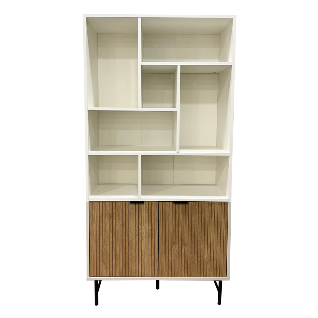 JAPANDI BOOKCASE MELAMINE SONOMA WHITE METAL 80x35xH160cm E1 PRC