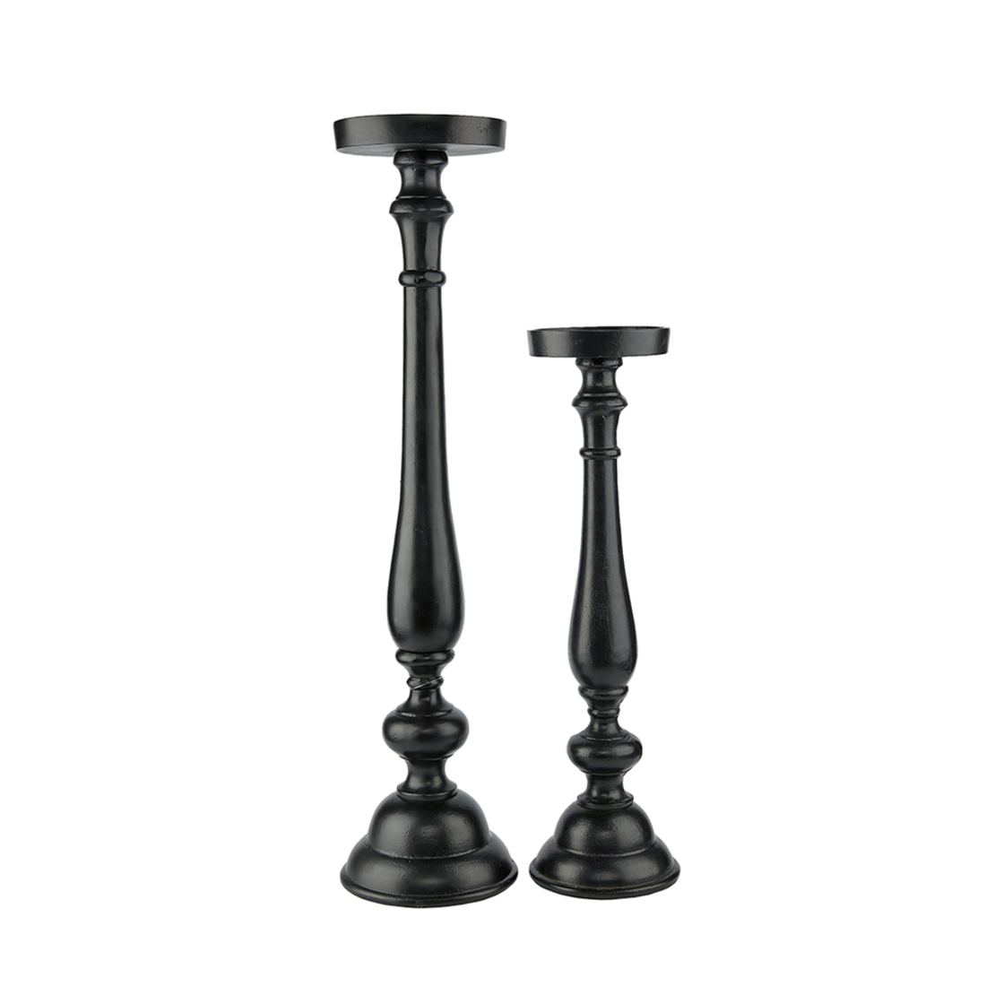 IONAS CANDLE HOLDER ALUMINIUM BLACK 18x18xH74cm IN