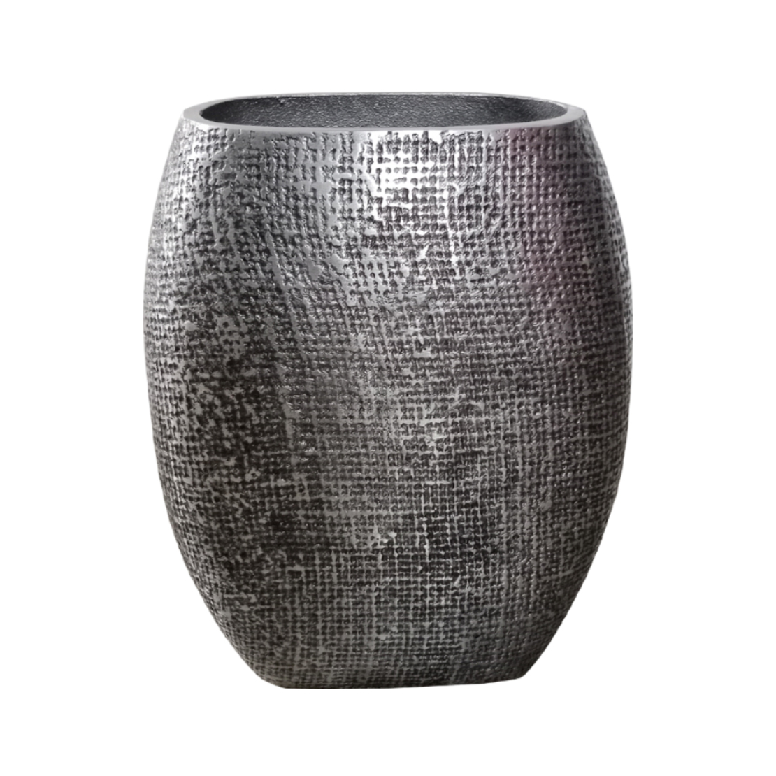 KALSU VASE ALUMINIUM SILVER ANTIQUE 19x10xH24cm IN