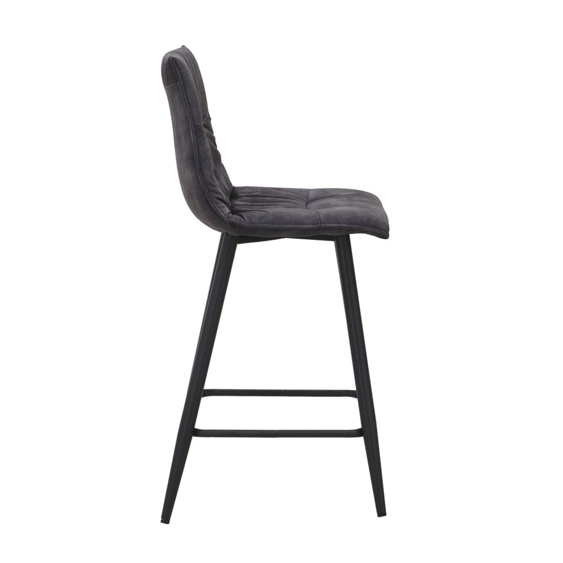 LINEA STOOL BAR FABRIC ANTRACITE METAL BLACK E1 PRC