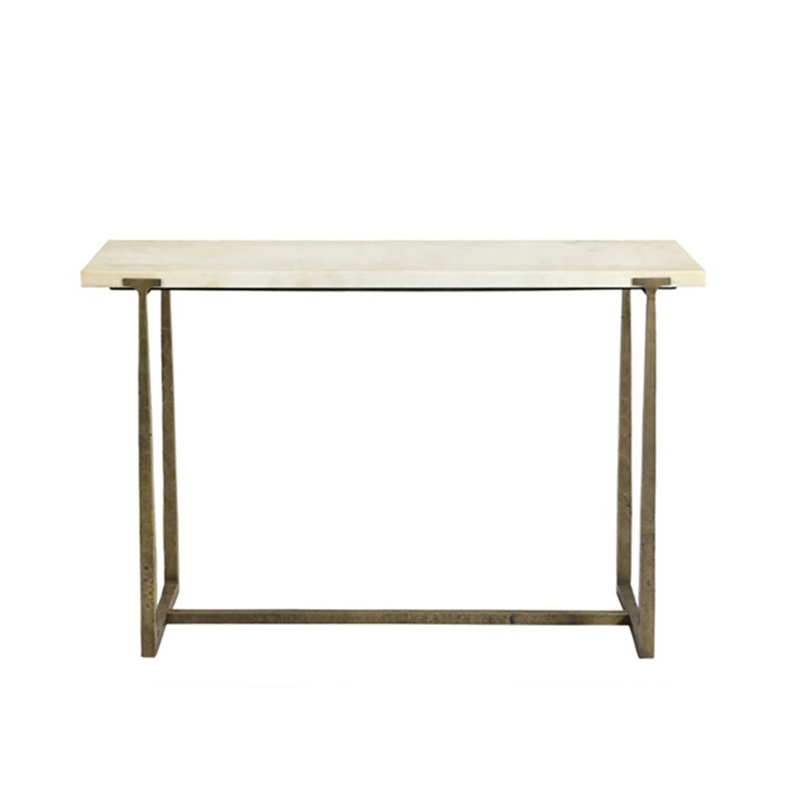 BAKARI CONSOLE MARBLE WHITE METAL BRASS ANTIQUE 122x41xH79cm IN