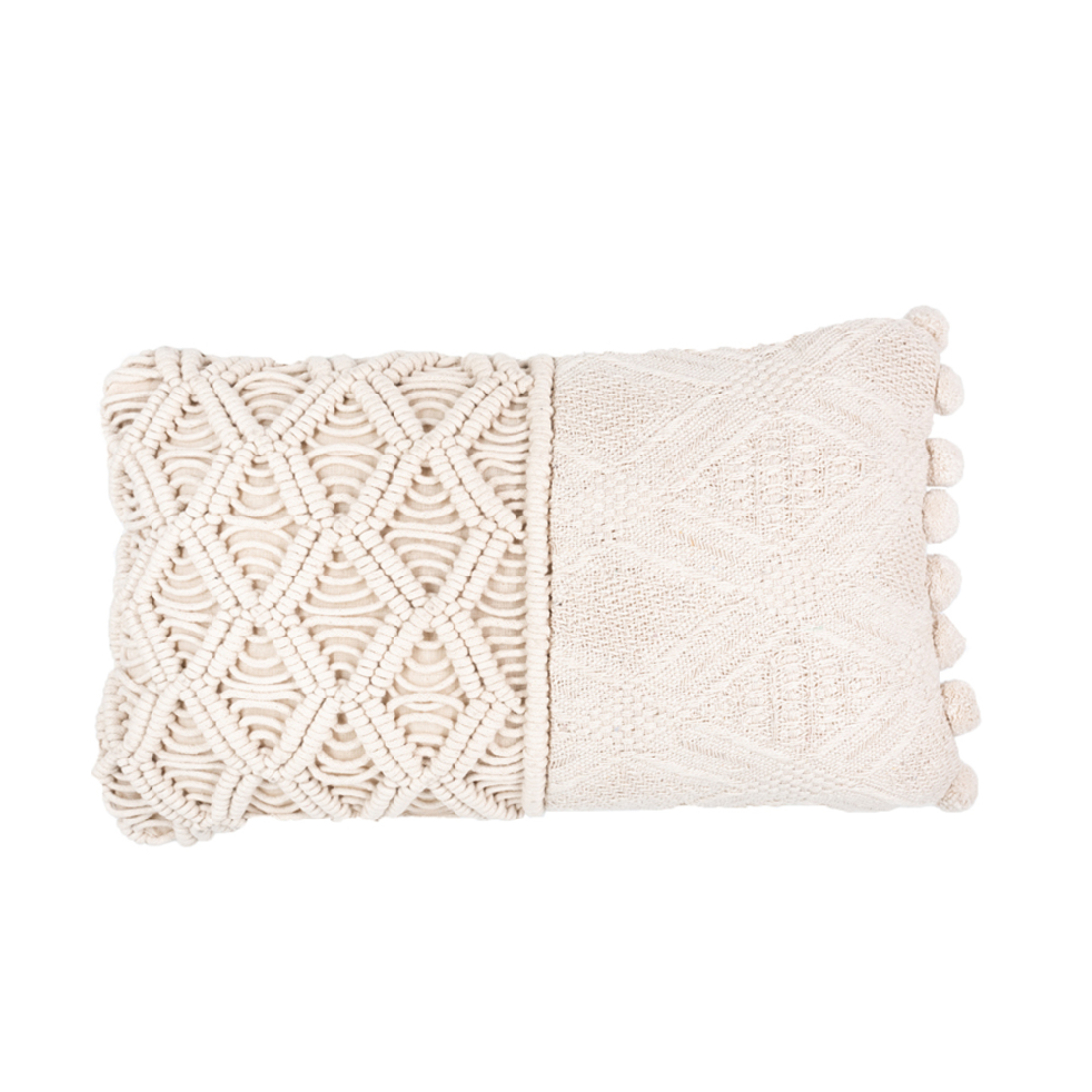 SEMI DECOR CUSHION COTTON POLYESTER BEIGE 30x50cm