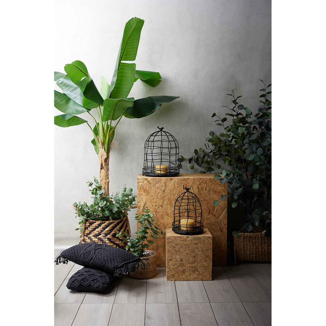 MIRTILE DECO CAGE SET 2PCS METAL BLACK D29,85-22,8