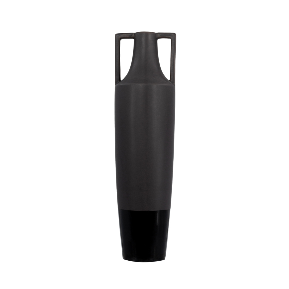 AIMA VASE CERAMIC ANTRACITE MATTE SILVER GUN 13,5x
