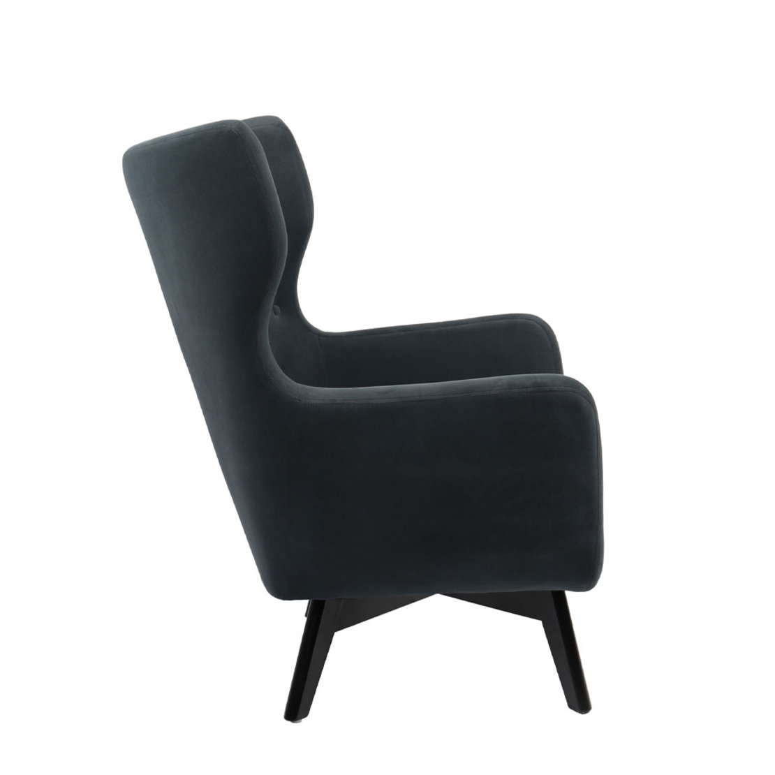 MEGA ARMCHAIR FABRIC GREY DARK WOOD RUBBERWOOD BLA