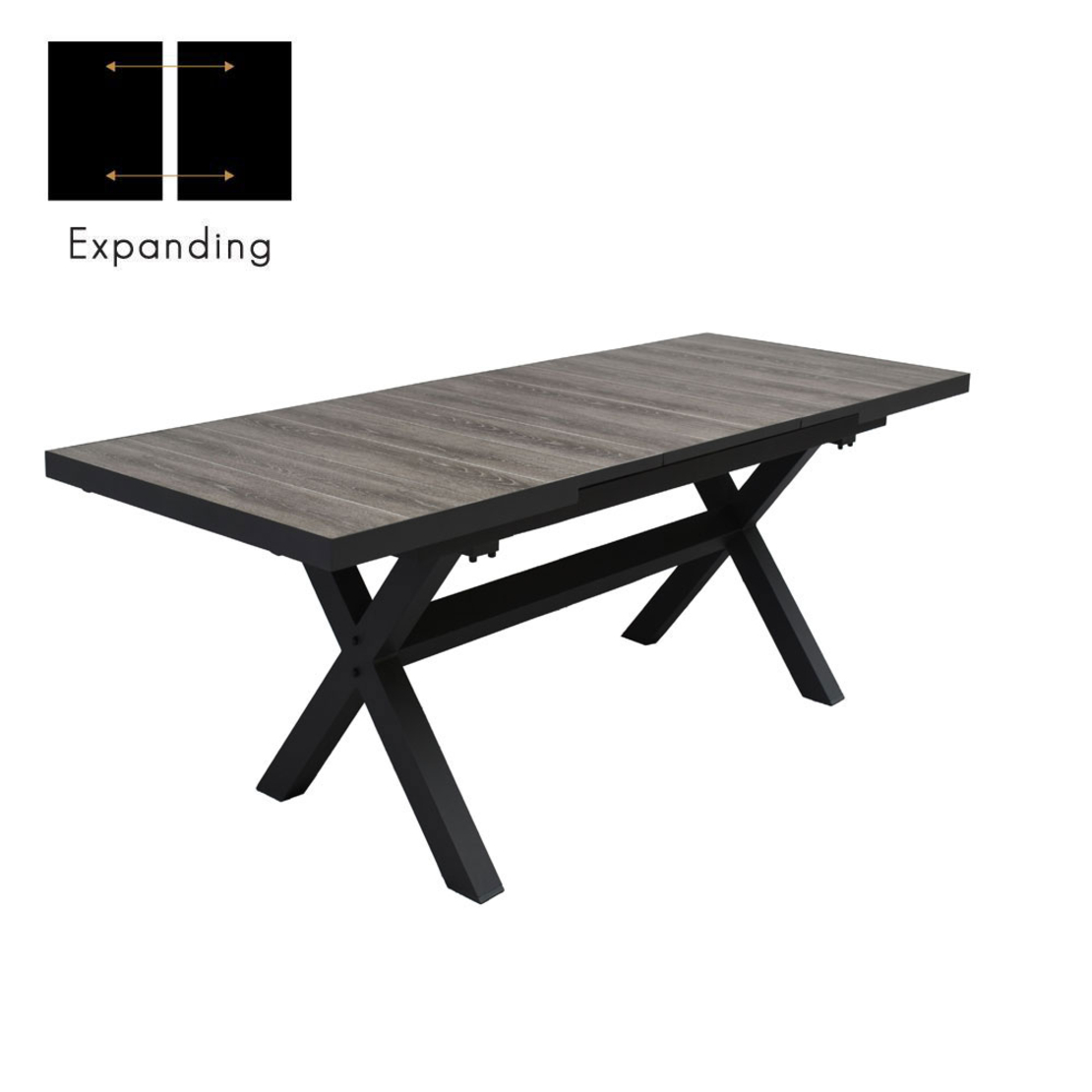 SORPRESA TABLE ALUMINIUM GREY GREY DARK 202x101xH7