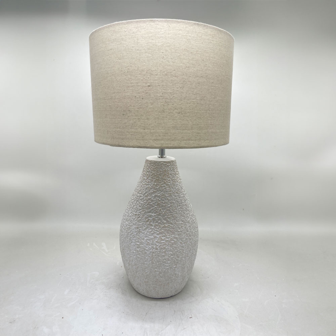 PADER LAMP TABLE 20x20x59 CERAMIC WHITE LINEN BEIGE
