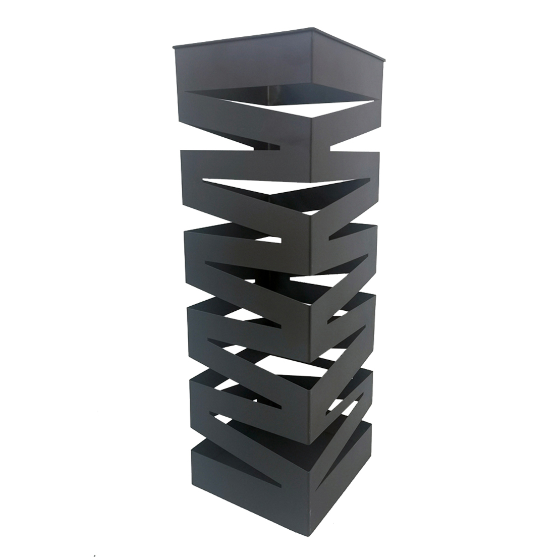 ZIGZAG UMBRELLA STAND METAL BLACK MAT PRC