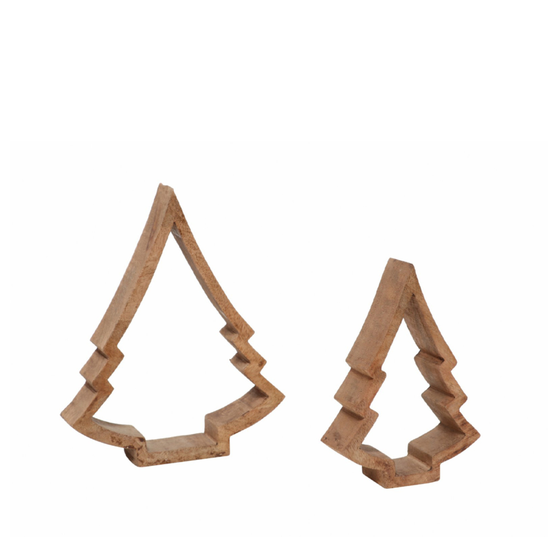 XMAS CHARM TREE WOOD MANGO NATURAL 12x4xH14cm IN