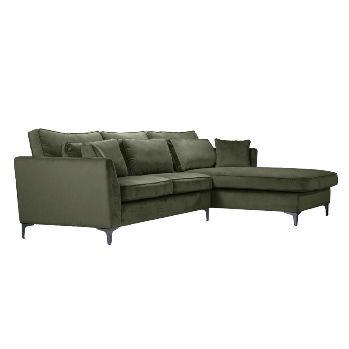 FOREVER SOFA CORNER RIGHT EASY CLEAN FABRIC OLIVE GREEN E1 EU