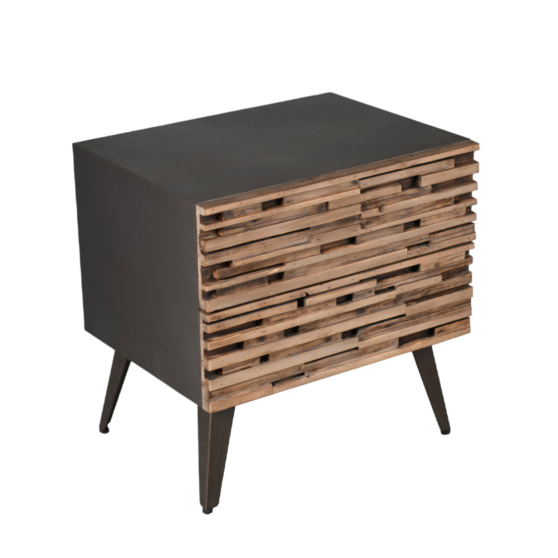 COAST NIGHTSTAND WOOD BLACK NATURAL METAL BLACK E1