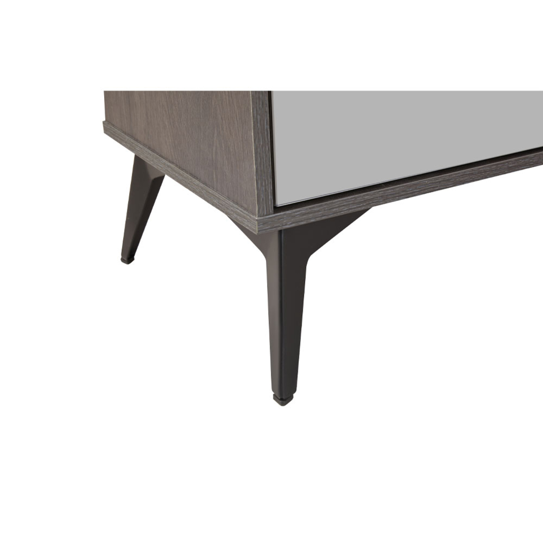 SPECCHIO PEDESTAL 6DRAWERS MELAMINE BLACK OAK MELAMINE MIRROR E1