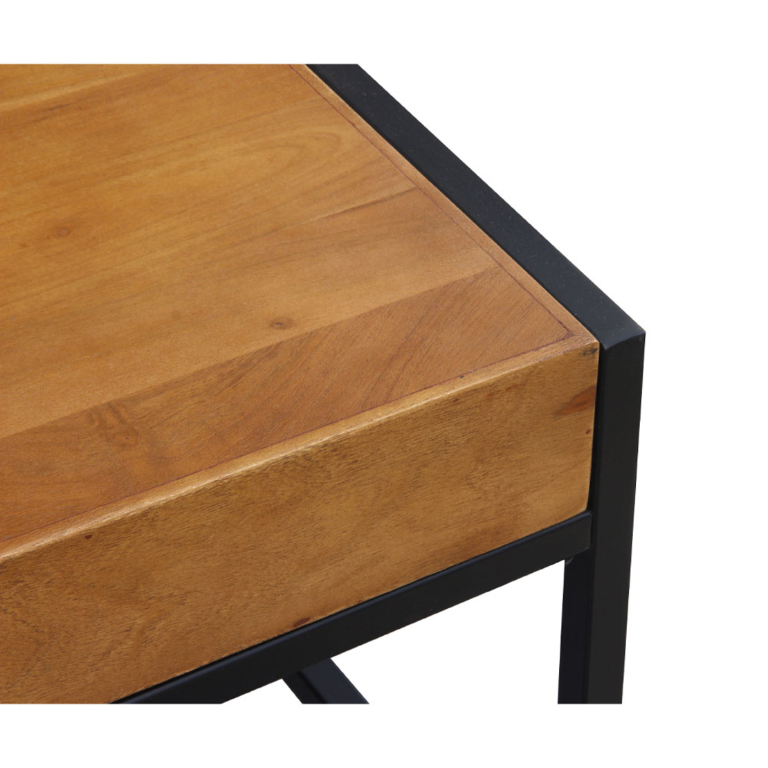 COMBO COFFEE TABLE WOOD ACACIA WALNUT METAL BLACK 84x80xH42cm IN