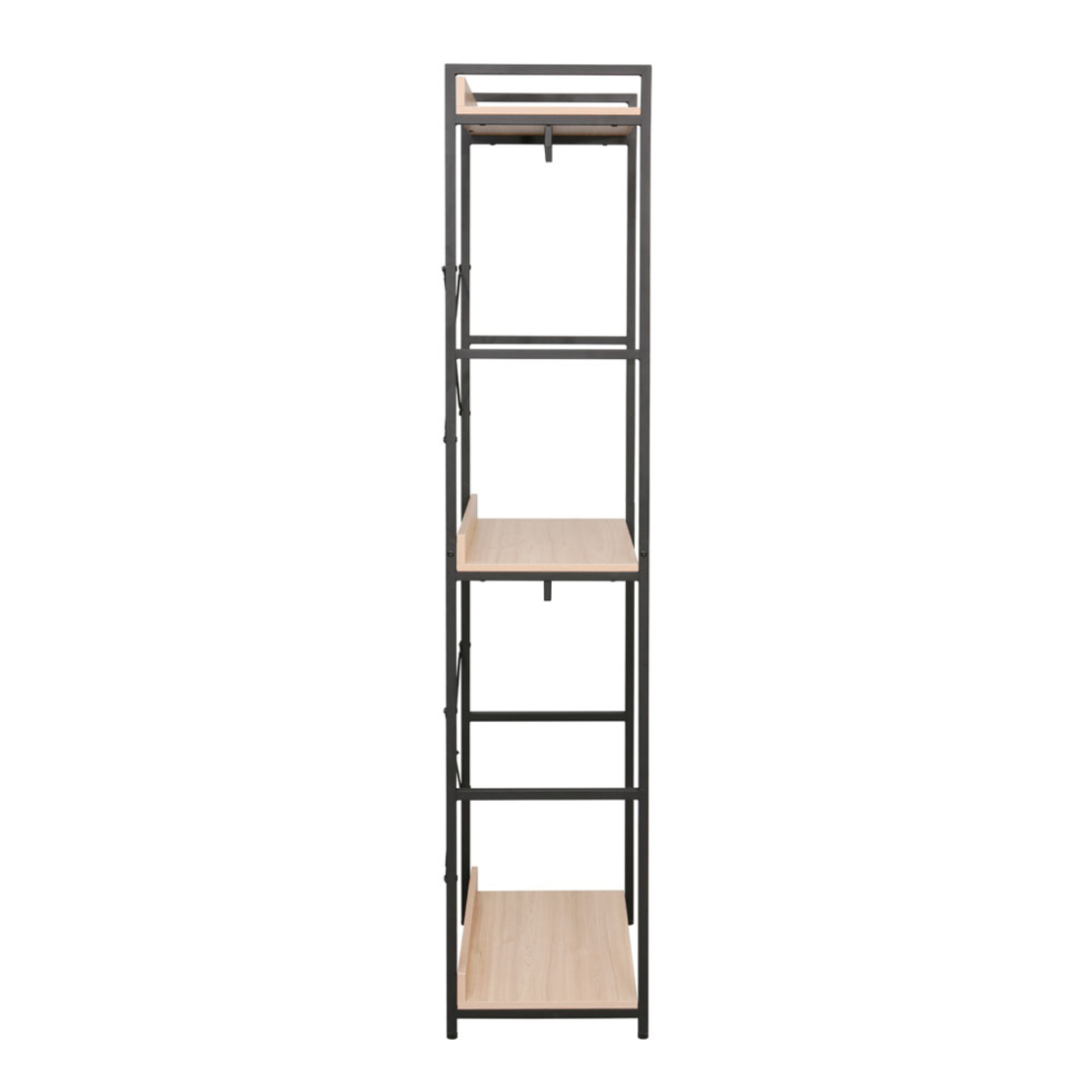 XENIA WARDROBE MELAMINE NATURAL METAL BLACK 60x40x