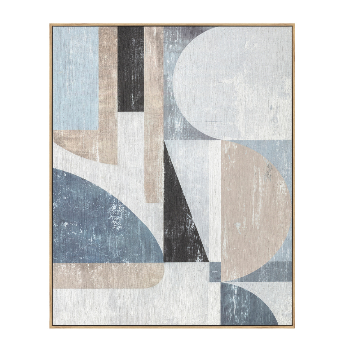 CHASING DREAMS PAINTING DECORATIVE 80x100x5 CANVAS BLUE BEIGE WOOD CHAMPAGN