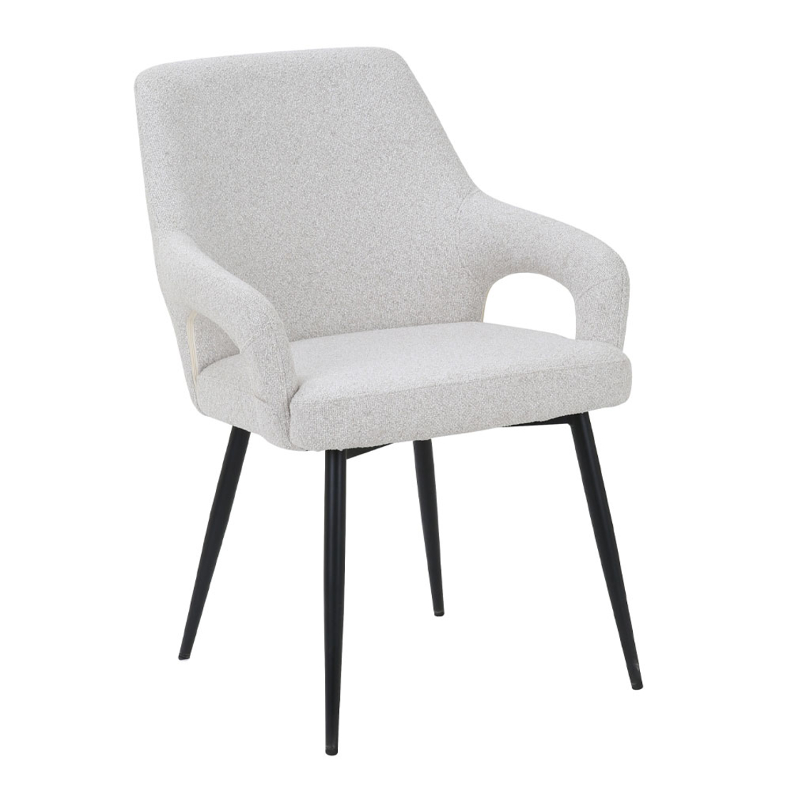 PONTE CHAIR FABRIC CREAM METAL BLACK E1 PRC