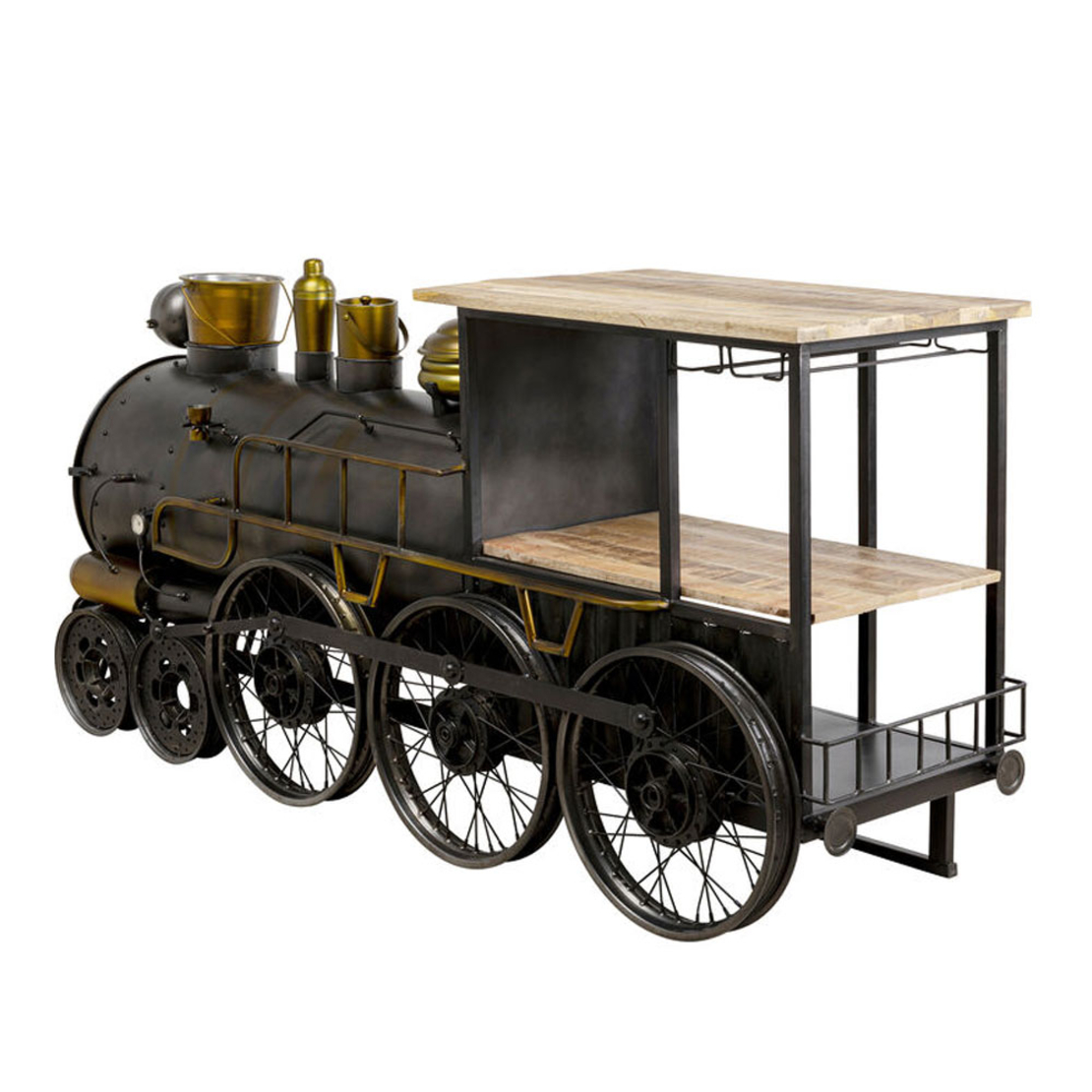 TRAIN CONSOLE BAR METAL GUNMETAL NATURAL BLACK 226