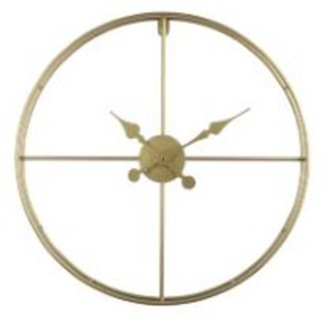TEMPUS CLOCK WALL METAL GOLD D60xH6,5cm PRC