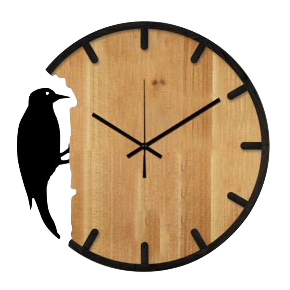 NAMUR CLOCK WALL MDF METAL NATURAL BLACK D50xH3.5c