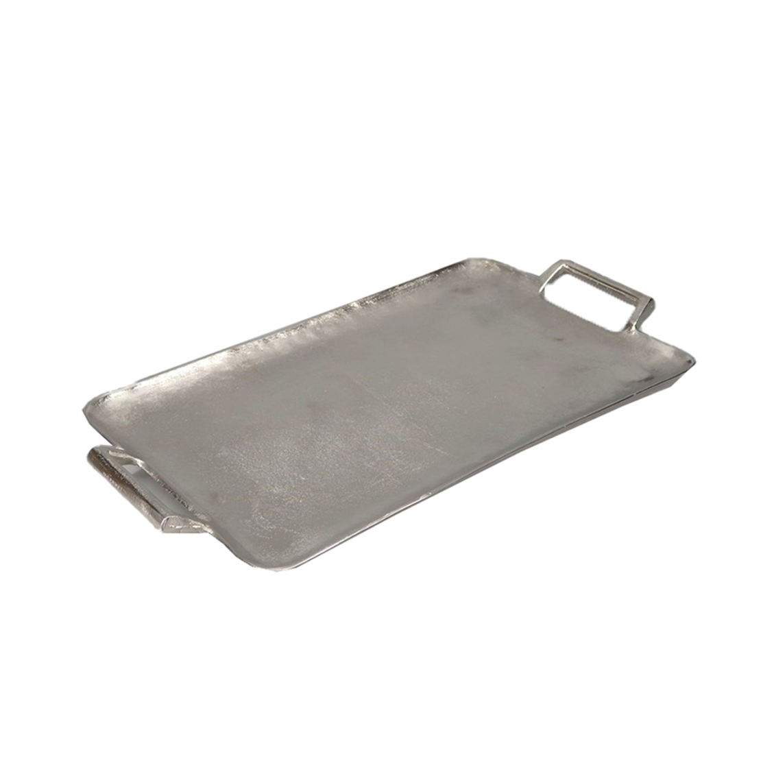 FLAT TRAY ALUMINIUM SILVER 49x26xH4cm IN