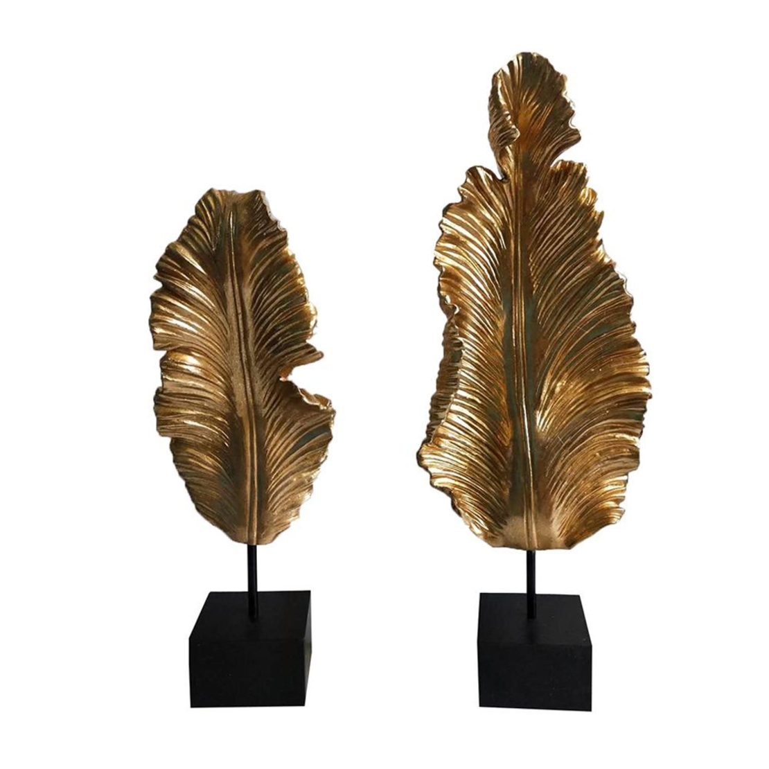 FILO DECO LEAF POLYRESIN GOLD BLACK 24x12xH62cm PR