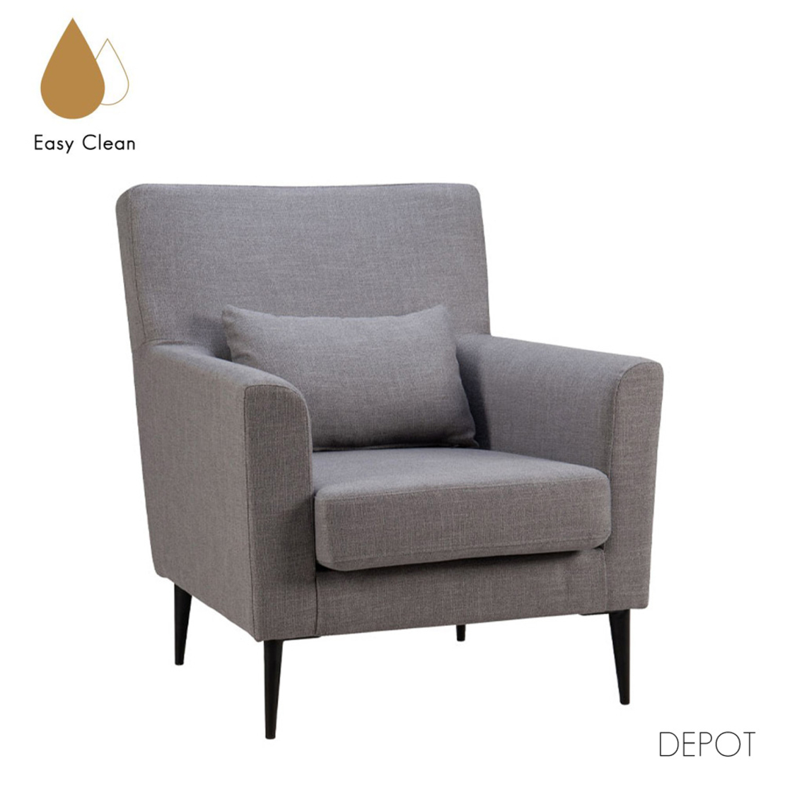 ALL TIME ARMCHAIR EASY CLEAN FABRIC GREY E1 EU