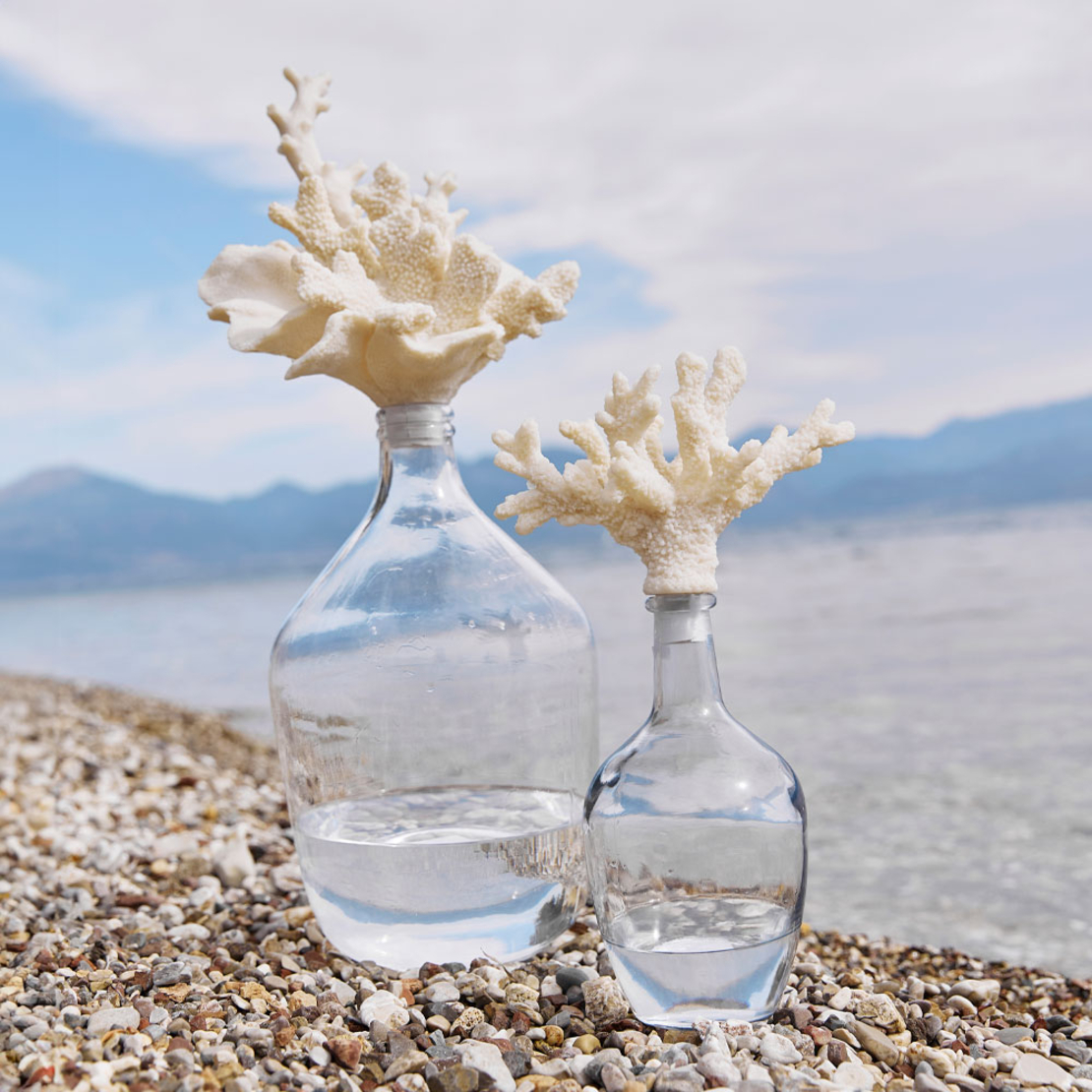 CORALLI BOTTLE WITH LID POLYRESIN GLASS TRANSPAREN
