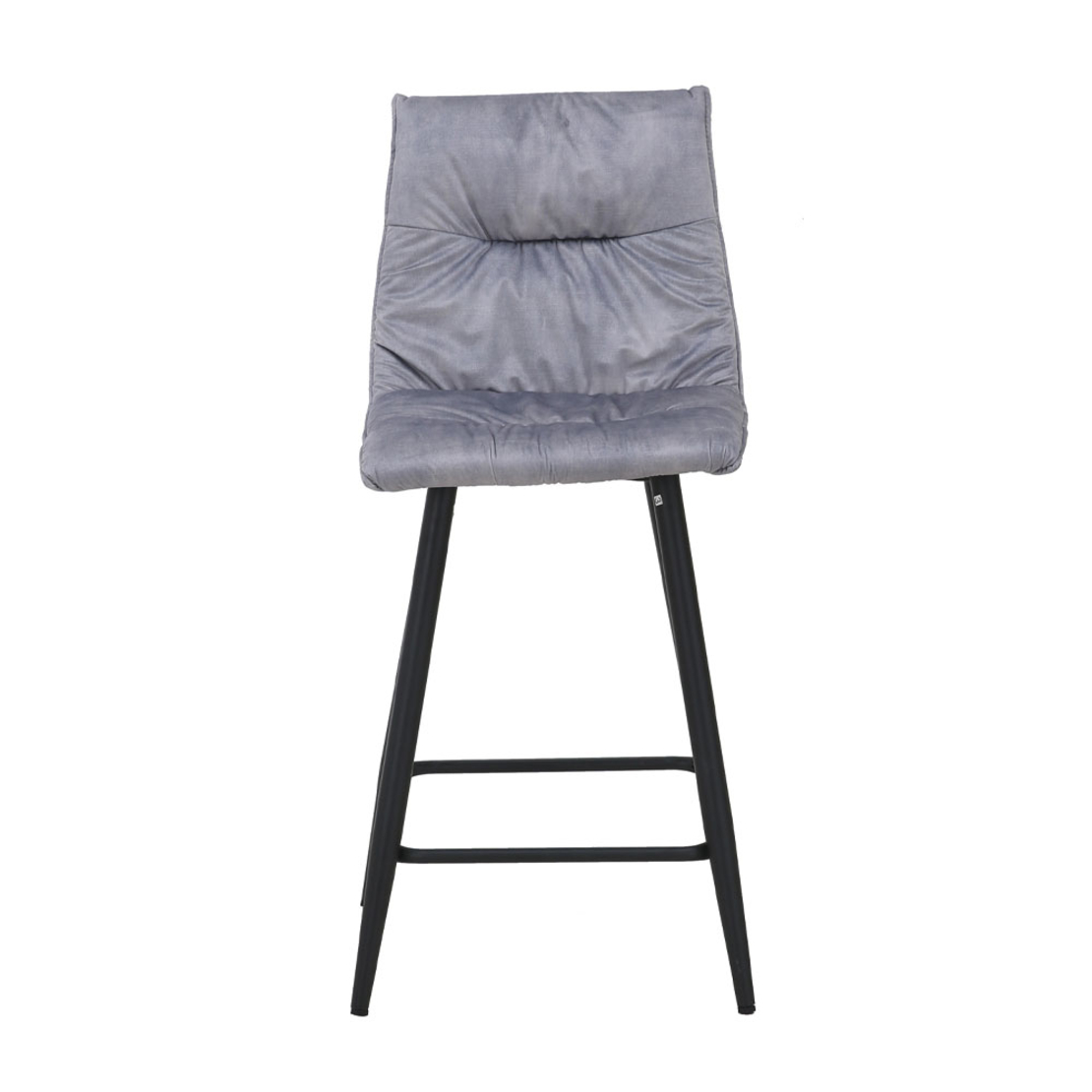 LINEA STOOL BAR FABRIC GREY SILVER METAL BLACK E1 PRC