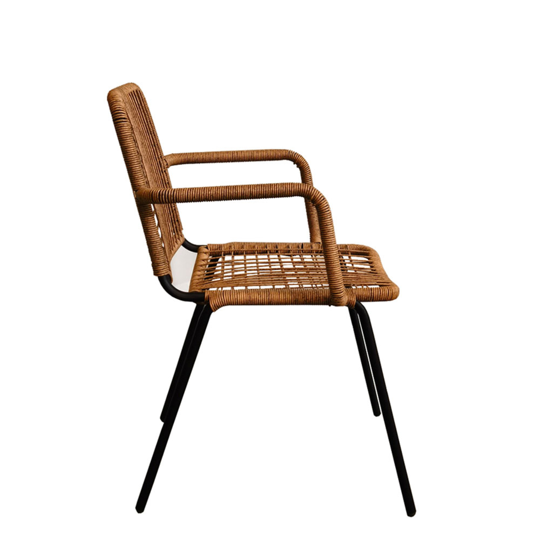 BOAVISTA CHAIR PE WOVEN NATURAL DARK BLACK 56x60xH81cm PRC