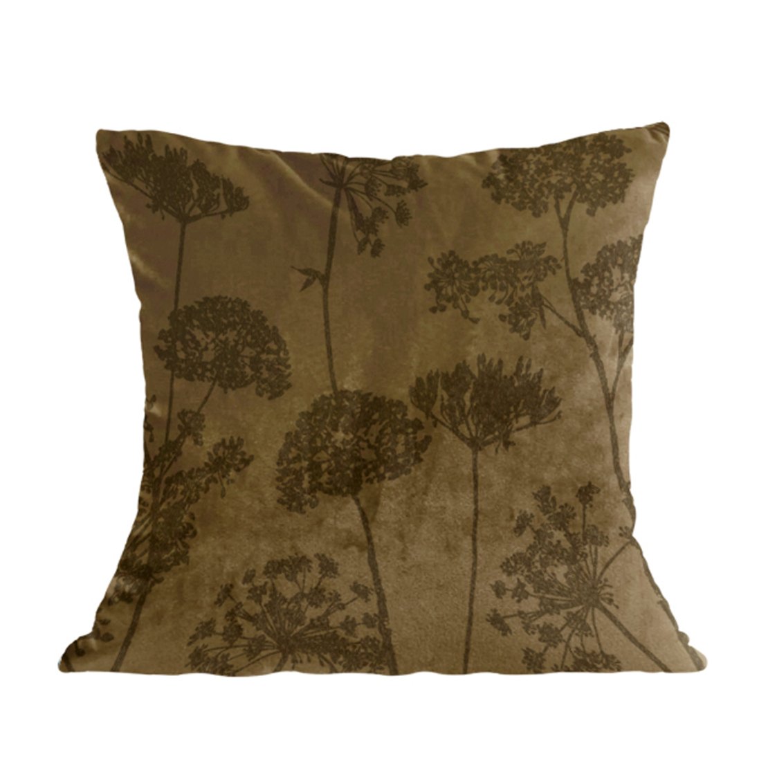PEONY DECOR CUSHION VELVET HONEY BROWN 45x45cm PRC