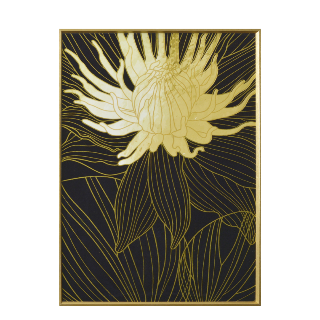 COED 1 PAINTING CANVAS BLACK GOLD WOOD FRAME GOLD