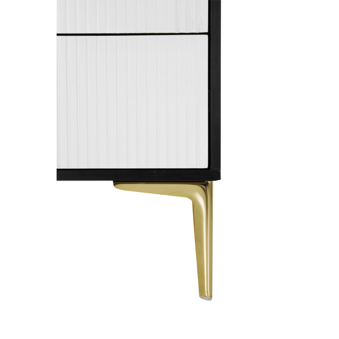 NEW YORK NIGHTSTAND MDF WHITE MDF BLACK GOLD E1