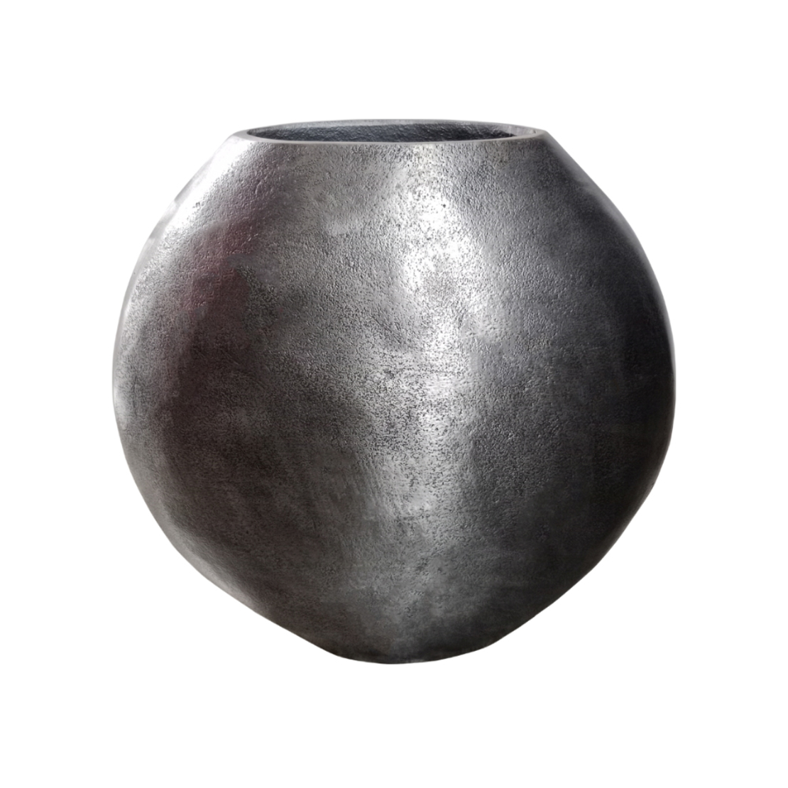 TEMICE VASE ALUMINIUM SILVER ANTIQUE 30x12xH30cm I