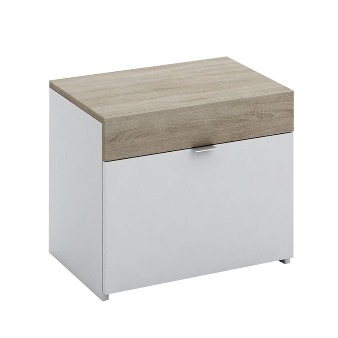MY BOX NIGHTSTAND MELAMINE SONOMA DARK WHITE HIGH GLOSS E1 EU