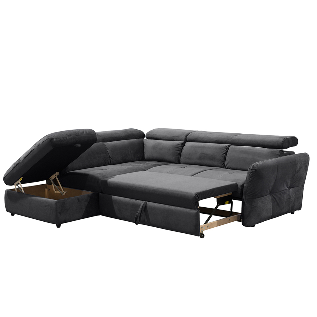 MONSERAT SOFA BED CORNER LEFT EASY CLEAN FABRIC ANTHRACITE E1 EU