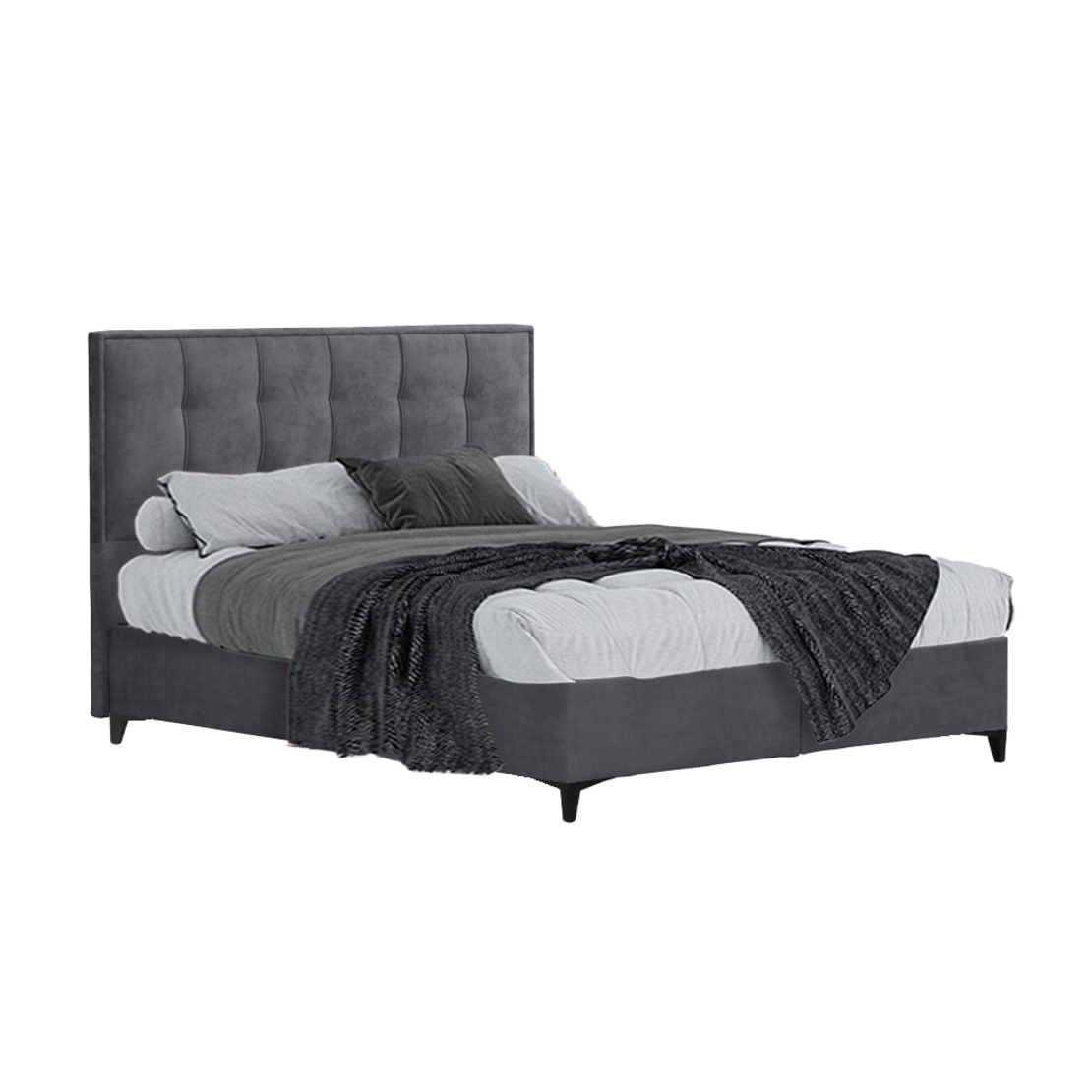 PIANO BED WITH STORAGE (FOR MATTRESS 160x200cm) CHENILLE GREY 07-780 E1 TR