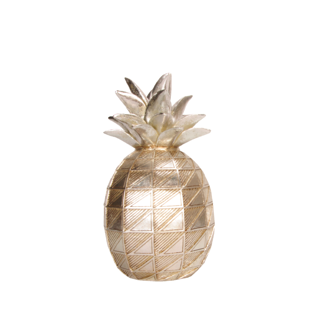 ANANNIA DECO PINEAPPLE POLYRESIN SILVER D13,5xH24c