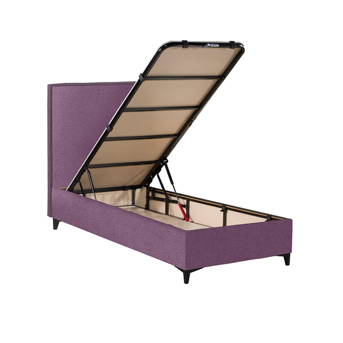 FRAME BED WITH STORAGE (FOR MATTRESS 90x200cm) CHENILLE VIOLET 10-881 E1 TR