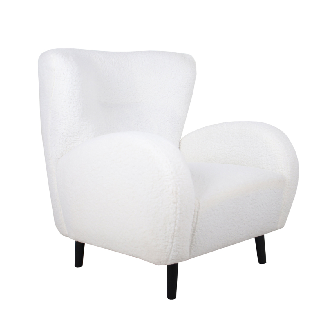ONE & ONLY ARMCHAIR FABRIC WHITE WOOD BLACK E1 PRC